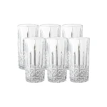 Set de Vasos Altos Labrados de Vidrio Royale 360 ml | 12 oz 6 Piezas