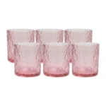 Set de Vasos Bajos de Vidrio Copo Rosado 330 ml | 11 oz 6 Piezas