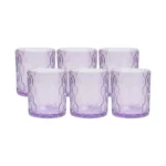Set de Vasos Bajos de Vidrio Copo Lila 330 ml | 11 oz 6 Piezas