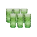 Set de Vasos Altos de Vidrio Copo Verde 370 ml | 12.5 oz 6 Piezas
