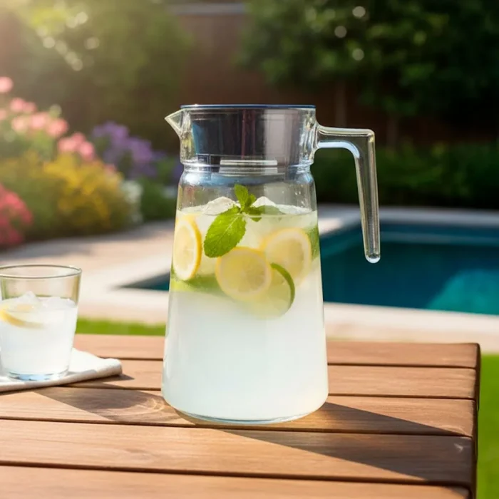 Jarra de Vidrio City con Tapa Verde Petroleo de 2 L - Imagen 2