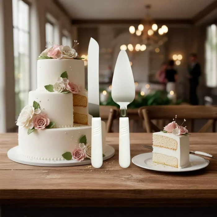 Set de Torta Mármol (Cuchillo y Espátula) 2 Piezas - Imagen 2