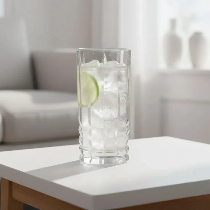 Set de Vasos Altos Labrados de Vidrio Roca 360 ml | 12 oz 6 Piezas - Imagen 2