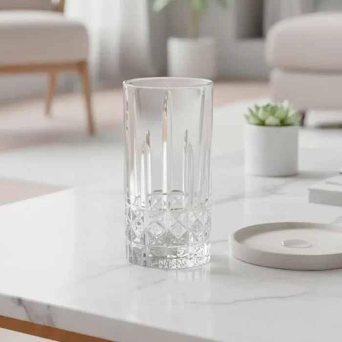Set de Vasos Altos Labrados de Vidrio Royale 360 ml | 12 oz 6 Piezas - Imagen 2