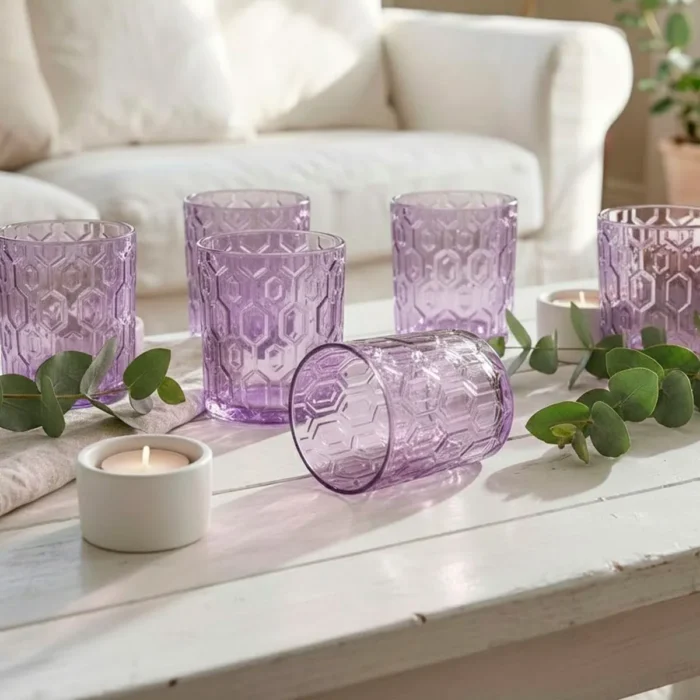 Set de Vasos Bajos de Vidrio Copo Lila 330 ml | 11 oz 6 Piezas - Imagen 2
