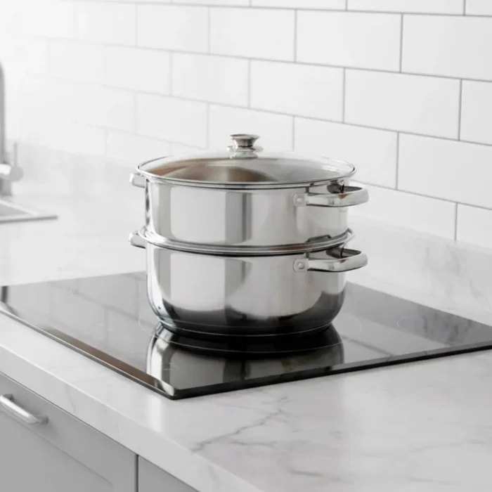 Vaporera con Tapa de Vidrio de 2 Niveles Ø 30 cm - Imagen 2