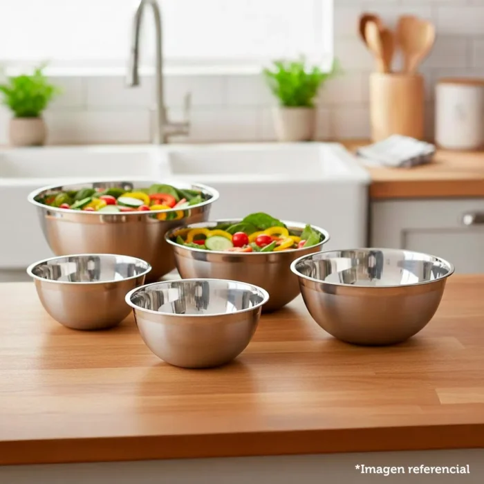 Juego de Bowls Profesional de Acero Inoxidable 5 Piezas - Imagen 2