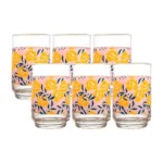 Set de Vasos Alegro Bebida de Vidrio Dec Flores 325 ml | 11 oz 6 Piezas