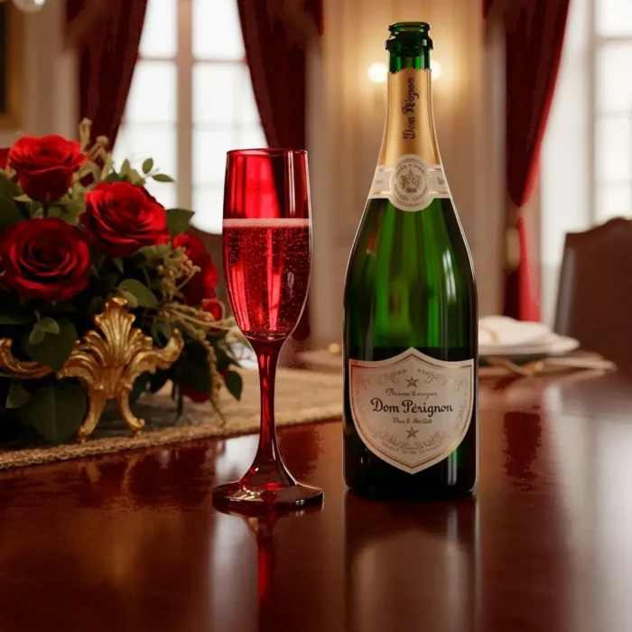 Set de Copas de Champange Rioja de Vidrio Cuerpo Rojo 4 Piezas - Imagen 2