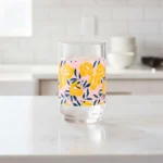 Set de Vasos Alegro Bebida de Vidrio Dec Flores 325 ml | 11 oz 6 Piezas - Imagen 2