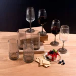 Set de Copas y Vasos de Vidrio Gris 8 Piezas - Imagen 3