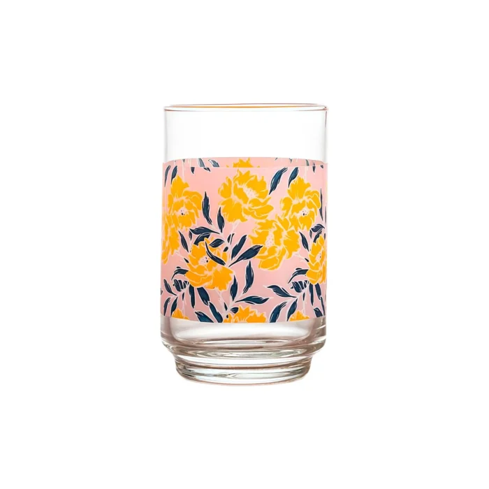 Set de Vasos Alegro Bebida de Vidrio Dec Flores 325 ml | 11 oz 6 Piezas - Imagen 3