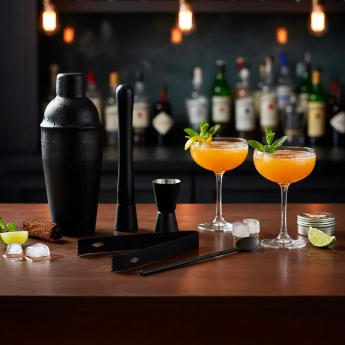 Set para Bar de Acero Inoxidable Negro en Caja 5 Piezas - Imagen 2