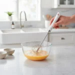 Batidor Manual con Mango de Plástico Blanco Mármol - Imagen 2