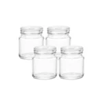 Set de Frascos con Tapa de Vidrio 160 ml 4 Piezas