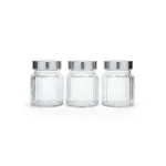 Set de Frascos de Vidrio con Tapa Metalizada 280 ml 3 Piezas