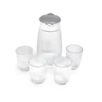 Set de Jarra y Vasos de Vidrio 5 Piezas