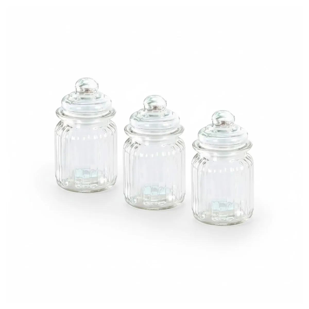 185043-1200-auto Set de Frascos con Tapa de Vidrio 280 ml 3 Piezas - Imagen 1