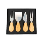 Juego de Utensilios para Queso con Mango de Madera 4 Piezas