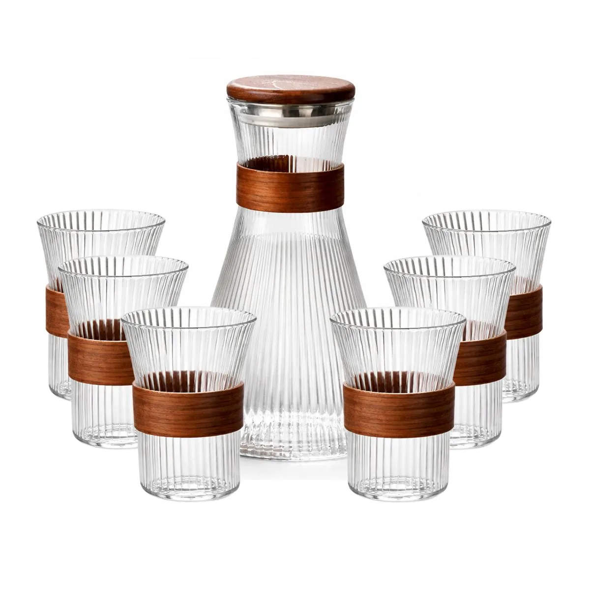 185060-1200-auto Set de Jarra Decanter de Borosilicato 7 Piezas - Imagen 1