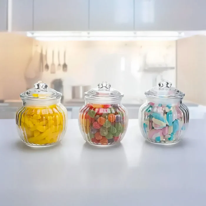 Set de Frascos con Tapa de Vidrio 600 ml 3 Piezas - Imagen 2