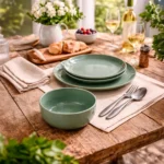 Juego de Vajilla Verde Militar de Loza 18 Piezas - Imagen 2