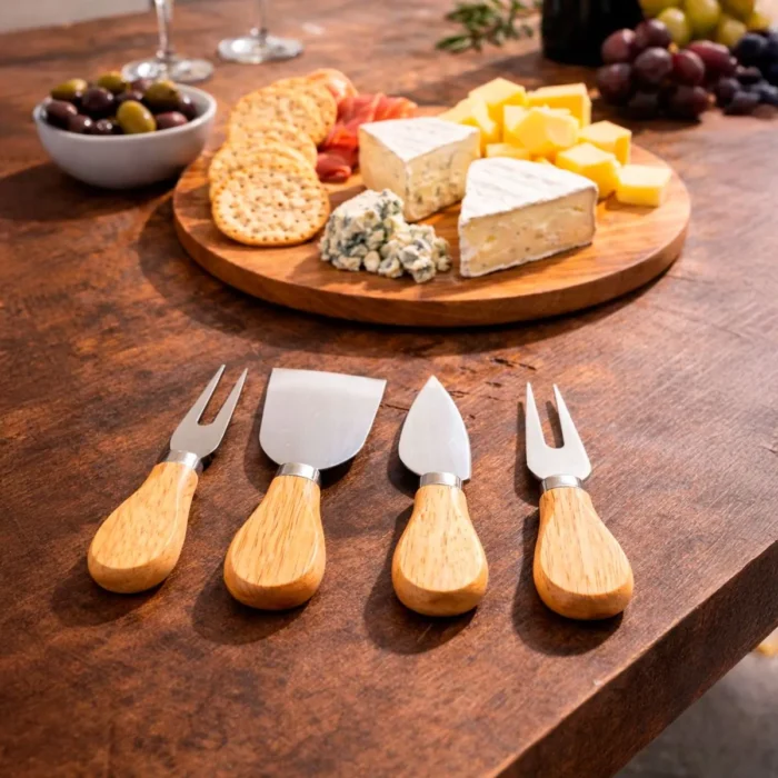 Juego de Utensilios para Queso con Mango de Madera 4 Piezas - Imagen 2
