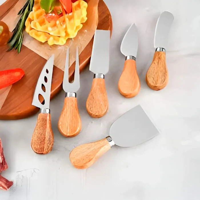 Juego de Utensilios para Queso con Mango de Madera 6 Piezas - Imagen 2