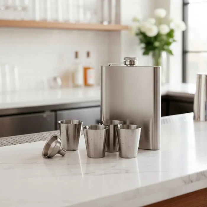 Set de Licorera Cantimplora de Acero Inoxidable 5 Piezas - Imagen 2