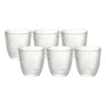 Set de Vasos Bajo Labrado de Vidrio 300 ml | 10.14 oz 6 Piezas
