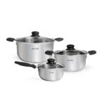 Juego de Ollas Noella de Acero Inoxidable 6 Piezas