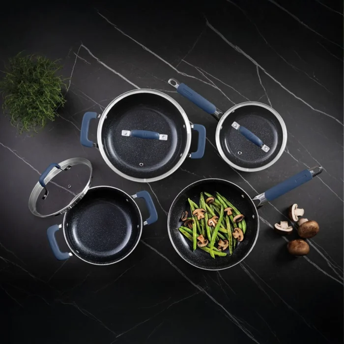 Juego de Ollas de Cocina Ceramica Romagna Mango Azul 4 Piezas - Imagen 2