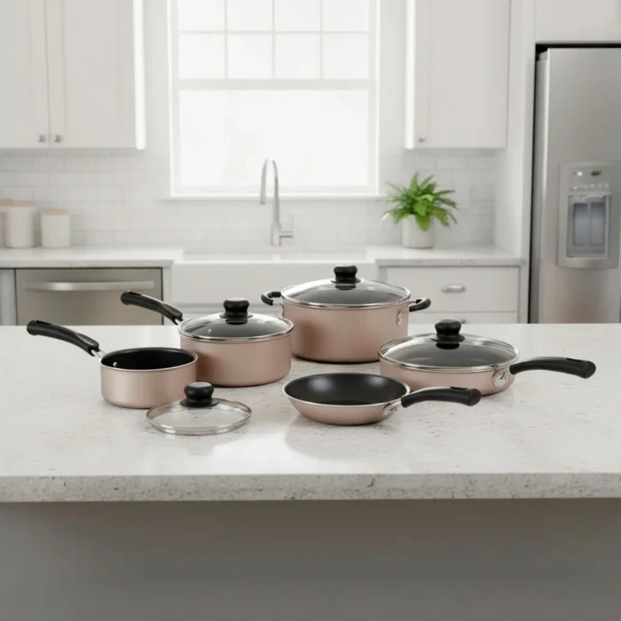 Juego de Ollas de Cocina Starflon Max Dorado 5 Piezas - Imagen 2