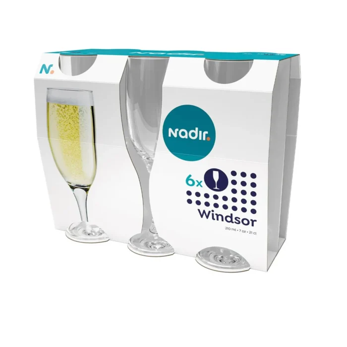 Set de Copas Champagne Windsor de Vidrio 210 ml | 7.1 oz 6 Piezas - Imagen 3
