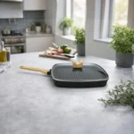 Sartén Gril Granito Cuadrada con Tapa de Vidrio Negro 28 cm - Imagen 2