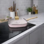 Sartén Gril Granito Cuadrada con Tapa de Vidrio Rosado 28 cm - Imagen 2