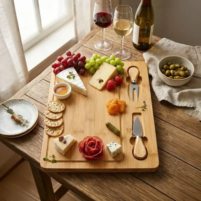 Tabla para Quesos Rectangular con 2 Utensilios Laterales - Imagen 2