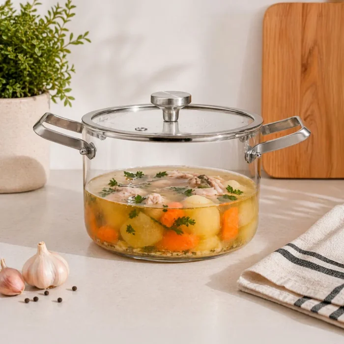 Olla de Vidrio Borosilicato con Asa de Acero 3.5 L - Imagen 4