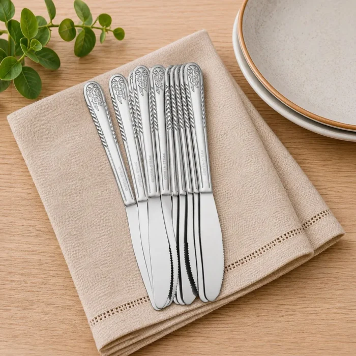 Juego de Cuchillos para Mesa de Acero Inoxidable Floral 12 Piezas Facusa - Imagen 2