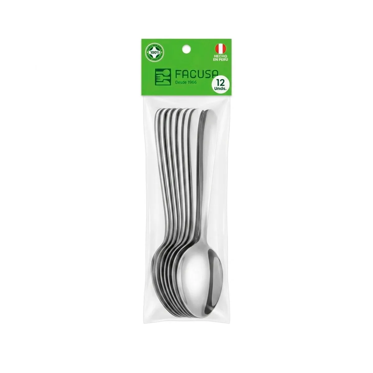 188111-1200-auto Juego de Cucharas para Mesa de Acero Inoxidable Curva 12 Piezas Facusa - Imagen 1