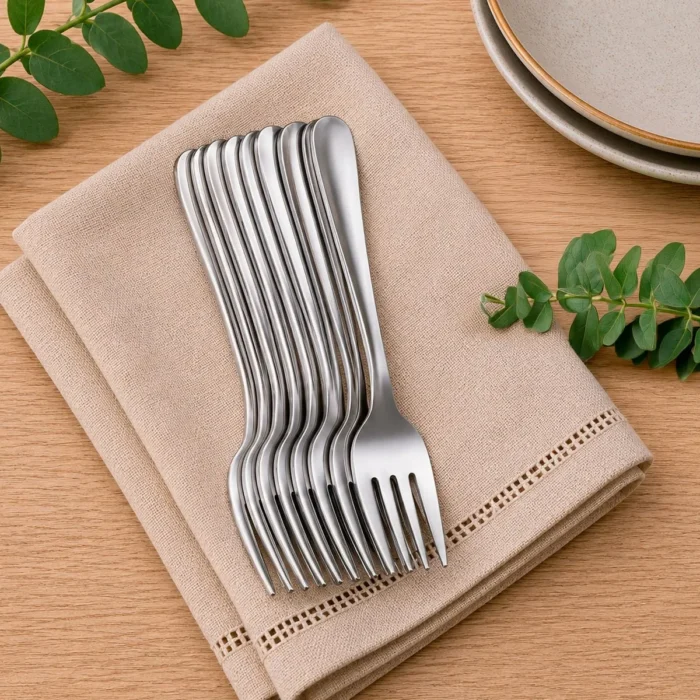 Juego de Tenedores para Mesa de Acero Inoxidable Curva 12 Piezas Facusa - Imagen 2
