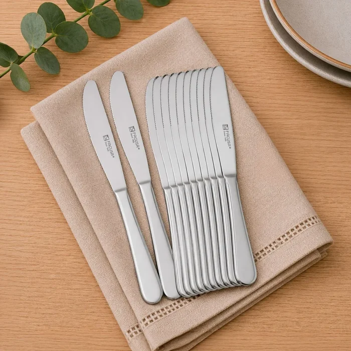 Juego de Cuchillos para Mesa de Acero Inoxidable Curva 12 Piezas Facusa - Imagen 2