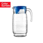 Jarra de Vidrio Cubica con Tapa (Color Surtido)
