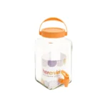 Dispensador de Vidrio Cuadrado Naranja 3 L Herevin