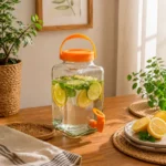 Dispensador de Vidrio Cuadrado Naranja 3 L Herevin - Imagen 2