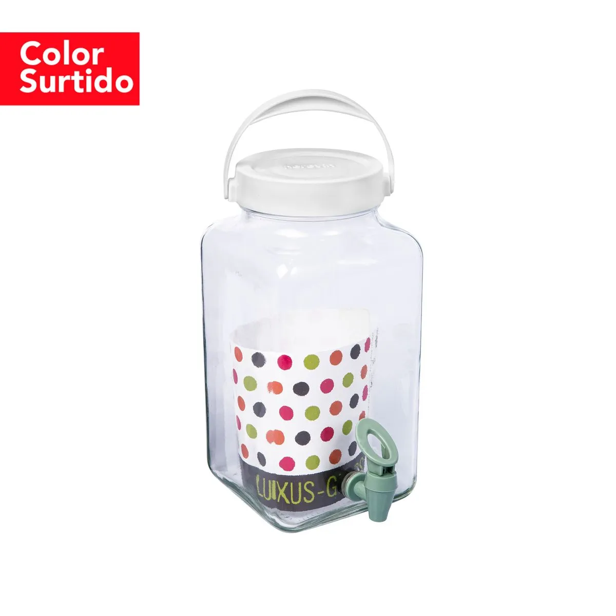 187319-1200-auto Dispensador de Vidrio Cuadrado Blanco 3 L Herevin - Imagen 1