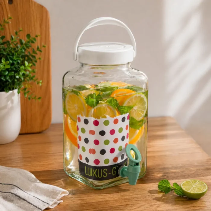 Dispensador de Vidrio Cuadrado Blanco 3 L Herevin - Imagen 2