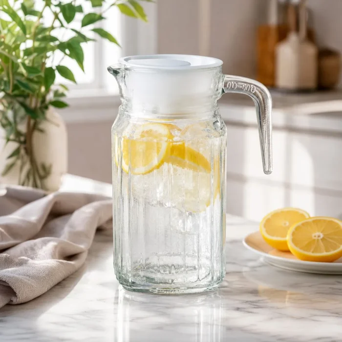 Jarra de Vidrio Mix con Tapa Blanca 500 ml Ichimatsu - Imagen 2