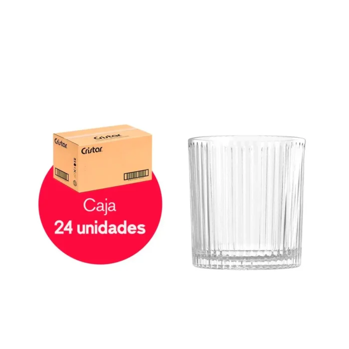 Caja x 24 Vasos de Vidrio Rocks Santorini 355 ml | 12 oz Cristar - Imagen 2
