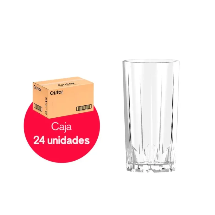 Caja x 24 Vasos de Vidrio Bebidas Creta 414 ml | 14 oz Cristar - Imagen 2